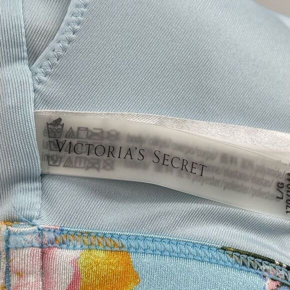 Victoria's Secret Swim Ruffle Bikini Top One Shoulder Padded Lemons Large Blue - Picture 6 of 8